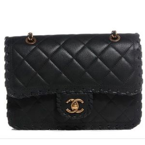 ISO CHANEL Calfskin Small Happy Stitch Flap Black